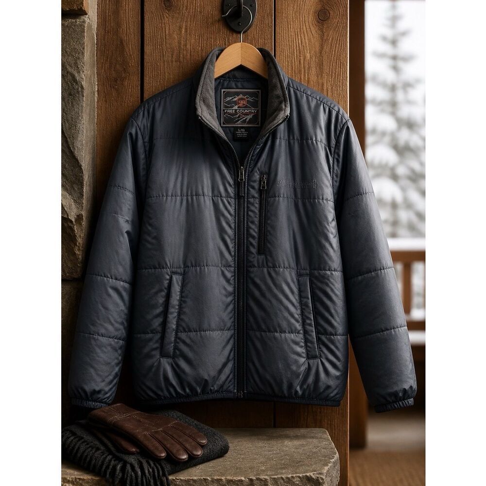 FREE COUNTRY GRAY PUFFER JACKET SIZE 4X